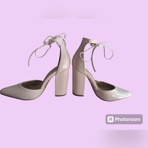 Charlotte Russe Pink Lace Up Block Heels size 6 Closed toe NWOT